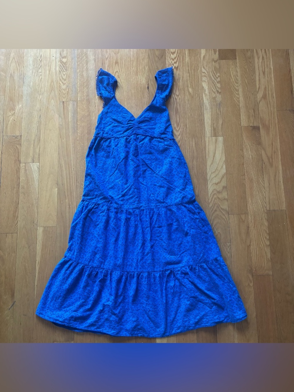 Zara Blue Tiered V-Neck Summer Dress
